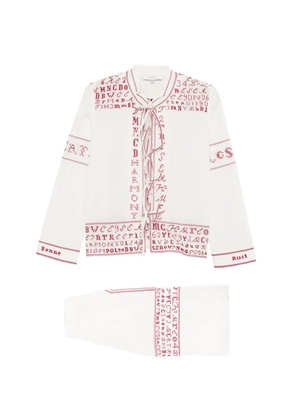Sea embroidery pyjama set - White