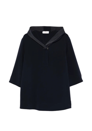 Marina Rinaldi striped hooded blouse - Blue