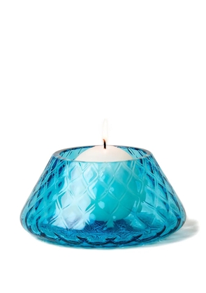 Venini Lele aquamarine textured candle holder - Blue