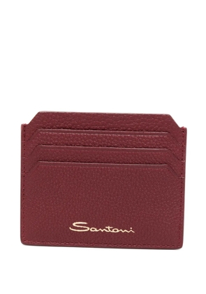 Santoni logo-print wallet - Red
