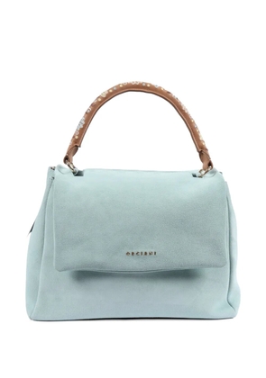 Orciani midi Sveva peach flowers tote bag - Blue