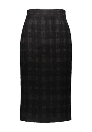 Rochas checked pencil midi skirt - Black