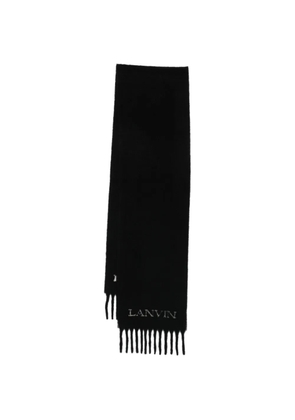 Lanvin logo fringed scarf - Black