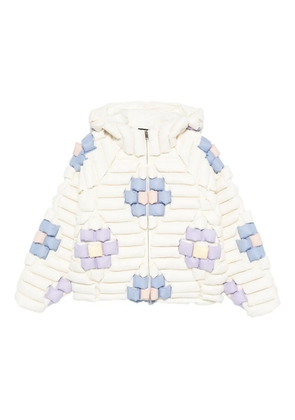 RAXXY quilted floral-pattern jacket - White