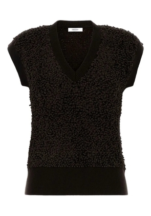 Ferragamo V-neck bouclé top - Brown