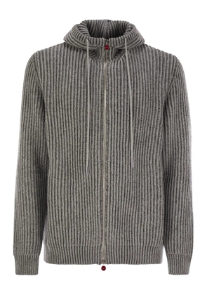 Kiton hooded ribbed cardigan - Grey