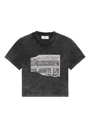 Off-White news print 90s logo tee - Grey
