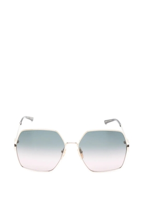 Gucci Eyewear geometric-frame logo-detail sunglasses - Gold