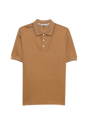 Canali collar trim polo shirt - Neutrals