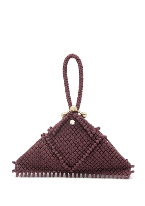 ALEMAIS macramé top-handle tote bag - Purple