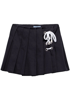Prada pleated drill mini skirt - Blue
