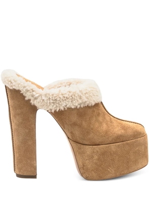 Paris Texas 145mm Malena platform mules - Brown