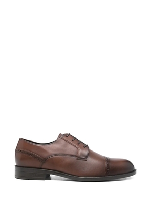 BOSS brogue leather oxford shoes - Brown