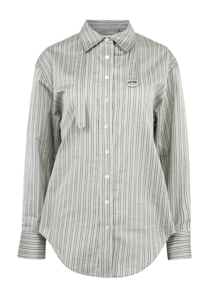 ISABEL MARANT Aurora striped belted shirt - White