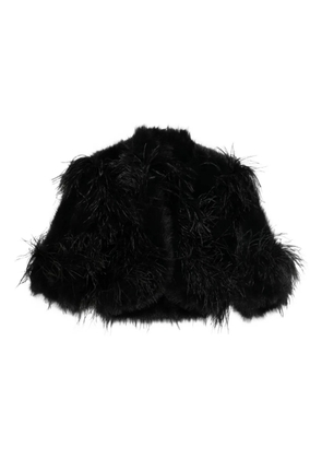 Elie Saab feather-trimmed jacket - Black