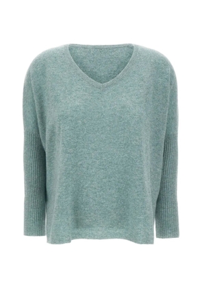 Not Shy Faustine ribbed-sleeve V-neck sweater - Green
