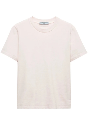 Prada triangle-logo jersey T-shirt - Pink