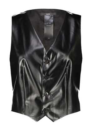 SAPIO coated buckle waistcoat - Black