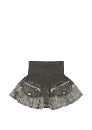 Miss Sixty x KNWLS patchwork mini skirt - Grey