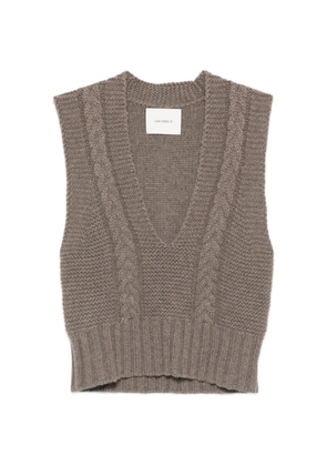 Lisa Yang Sallie cable-knit V-neck vest - Brown