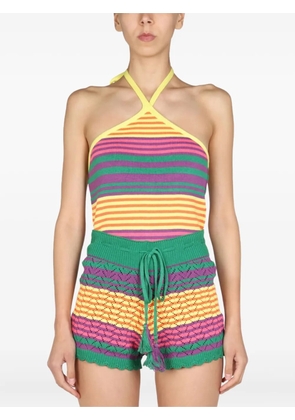 Gallo striped halter-neck top - Yellow