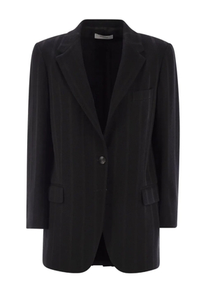 SAULINA Antonia flap-pocket single-breasted jacket - Black