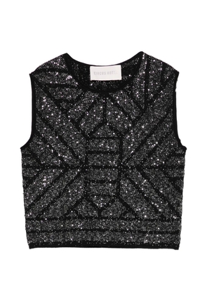 Circus Hotel sequin-embellishment top - Black
