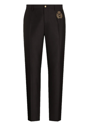 Dolce & Gabbana logo-embroidered trousers - Blue