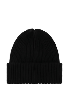 Almada Label ribbed beanie hat - Black