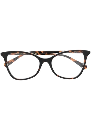 Gucci Eyewear tortoiseshell-effect GG glasses - Brown