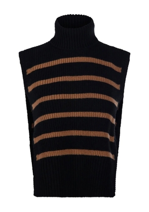 DAVANTINO turtleneck striped vest - Black