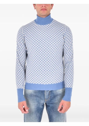 Drumohr patterned roll-neck sweater - Blue