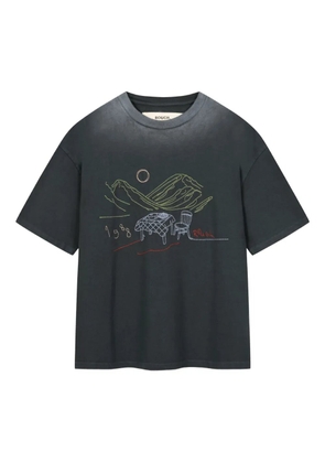 ROUGH. embroidered-logo T-shirt - Black