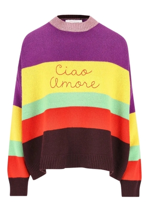 Giada Benincasa striped embroidered sweater - Purple