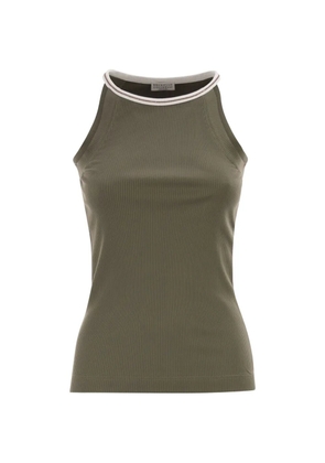 Brunello Cucinelli ribbed crew-neck tank top - Green