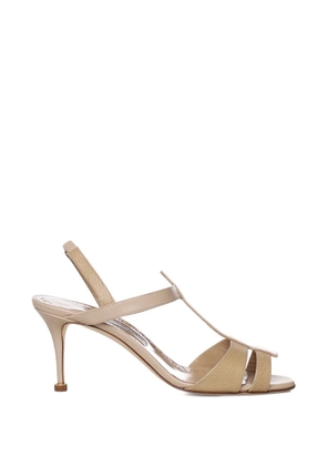 Manolo Blahnik T-strap heeled sandals - Neutrals
