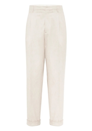 Brunello Cucinelli pleat-detailing tapered trousers - Neutrals