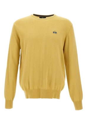 La Martina embroidered-logo ribbed sweater - Yellow