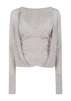 Alberta Ferretti lace panel top - Neutrals