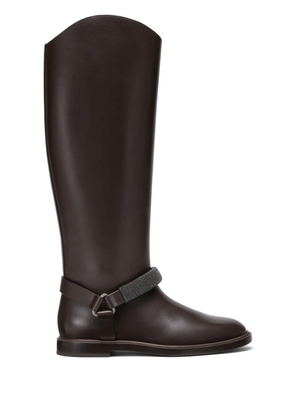 Brunello Cucinelli leather boots - Brown