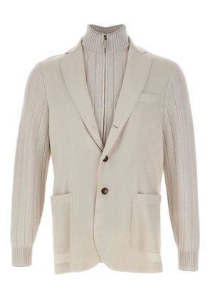 Eleventy ribbed knit blazer - Neutrals