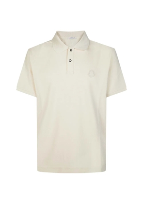 Moncler buttoned logo polo shirt - Neutrals