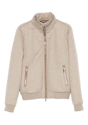 Moorer cashmere zip-up jacket - Neutrals