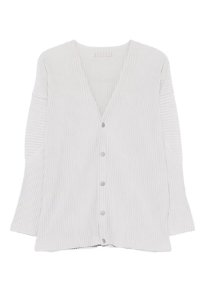 Issey Miyake pleated buttoned cardigan - White