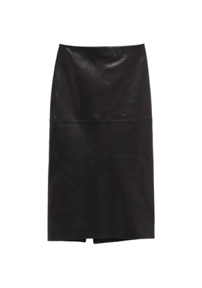 Petar Petrov slit leather midi skirt - Black