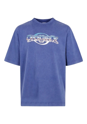 Casablanca logo-print organic cotton T-shirt - Blue