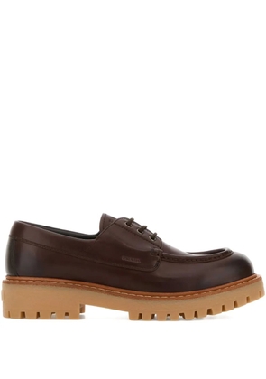 Prada leather loafer shoes - Brown