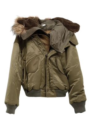 August Barron fur hooded jacket - Green