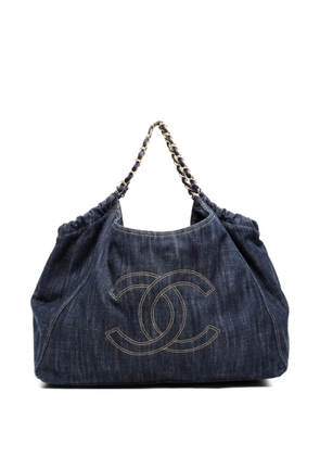 CHANEL Pre-Owned 2007-2008 CC Mark denim tote bag - Blue