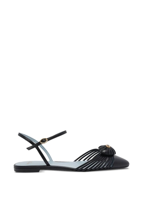 Valentino Garavani pointed-toe leather ballet flats - Black